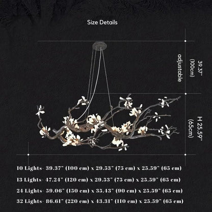 Alba Tree Branch Chandelier - 39.37” (100 cm)Warm White 3000KBlushlighting