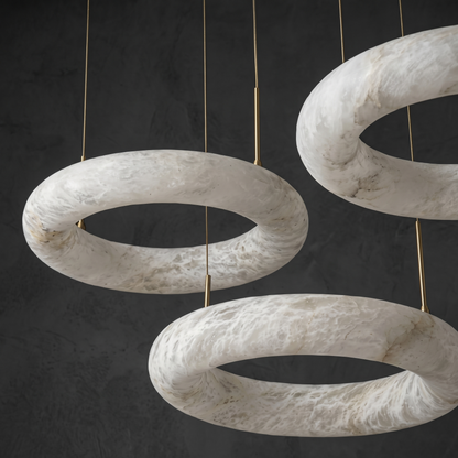 Kelen Modern Alabaster Round Ring Chandelier
