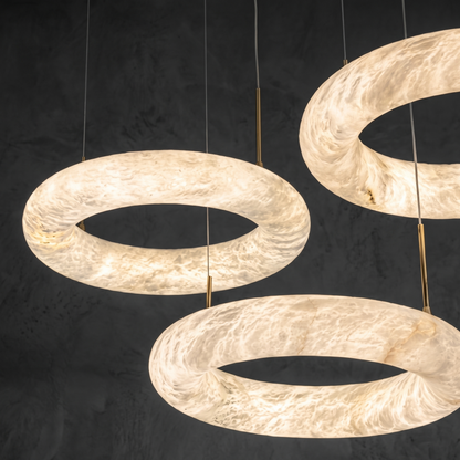 Kelen Modern Alabaster Round Ring Chandelier