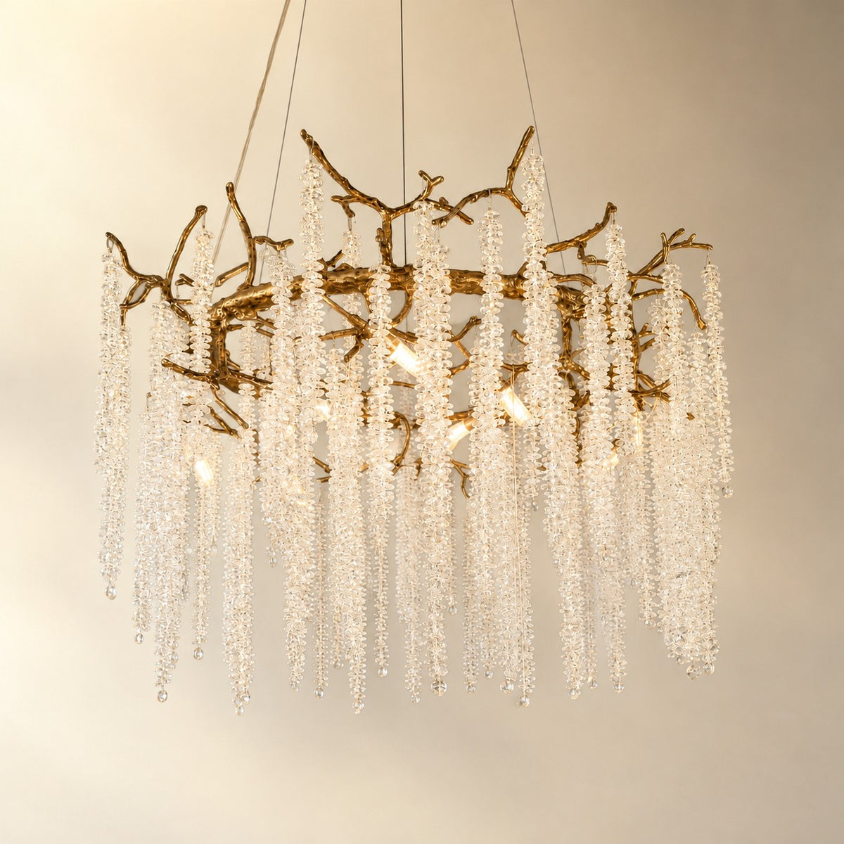 Antique Gold Crystal Branch Chandelier for Dining Room