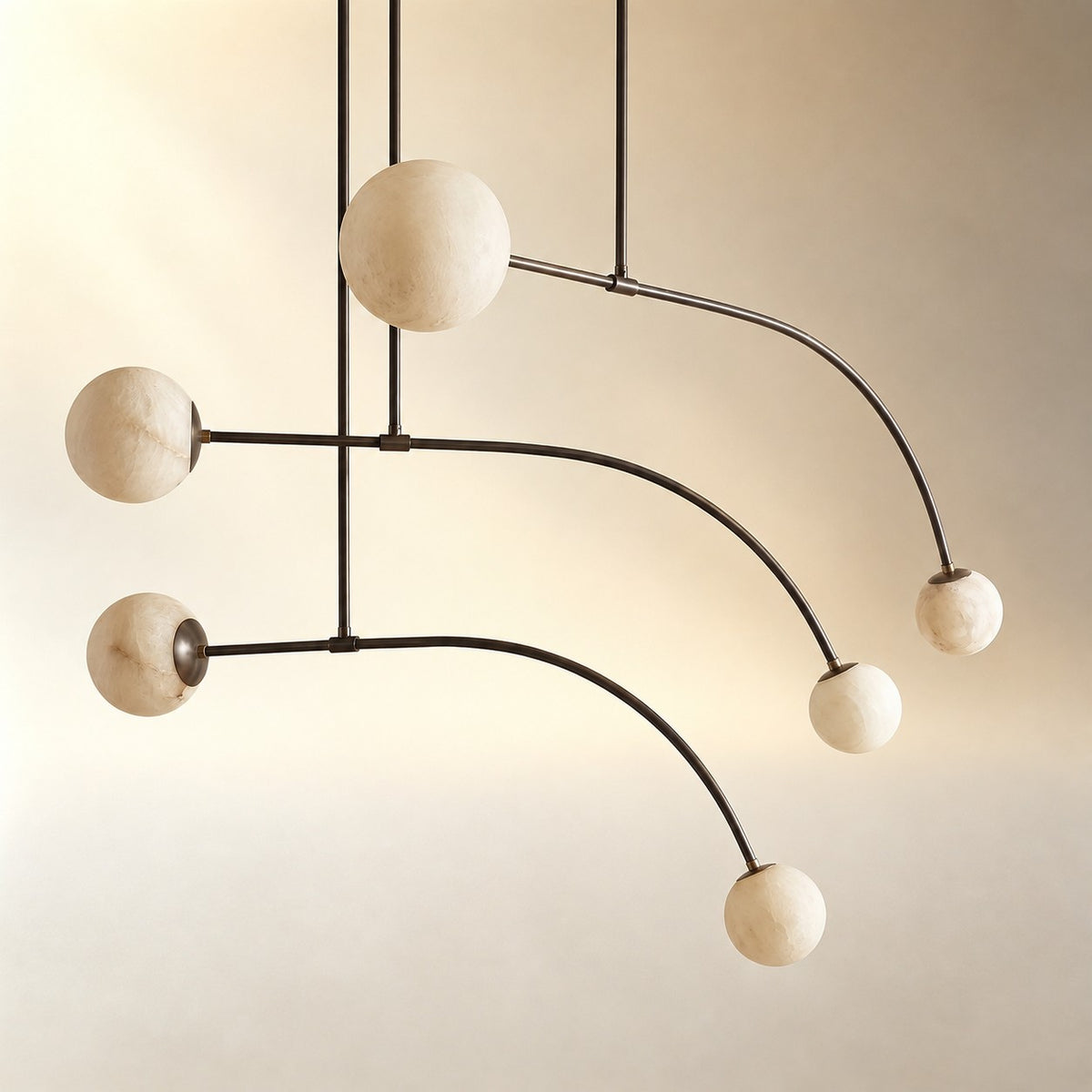 Arc Orb Alabaster Pendant Light