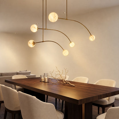 Arc Orb Alabaster Pendant Light