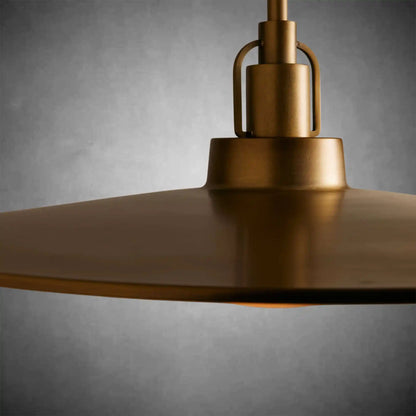 Argent Brass Finish Iron Pendant Light with Opal Glass Dome