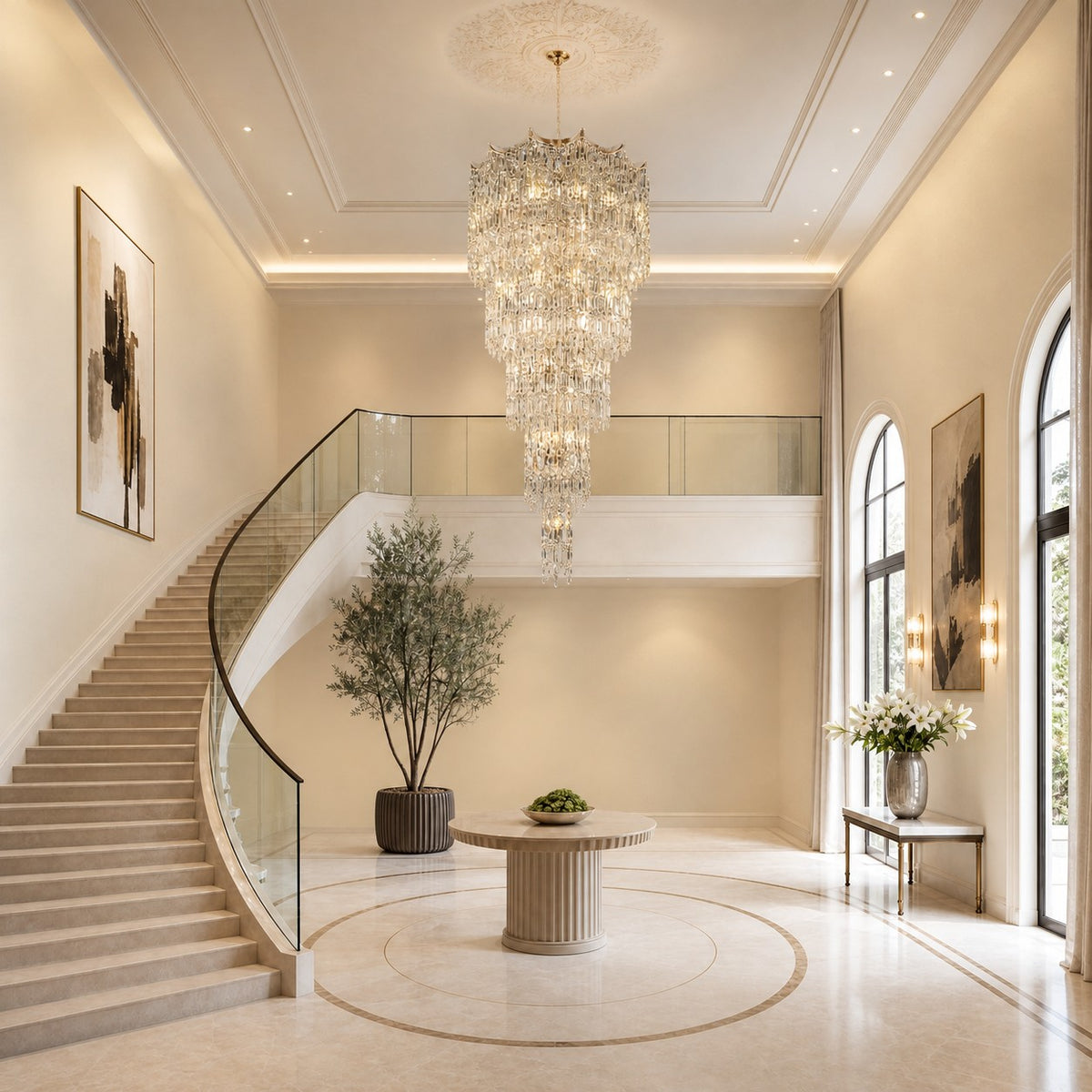 Aria Crystal Halo Chandelier