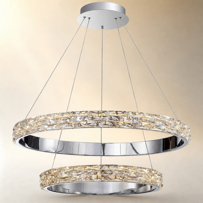 Aririn Crystal Halo Chandelier 32"D
