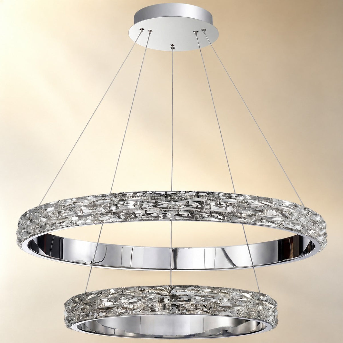 Aririn Crystal Halo Chandelier 32"D