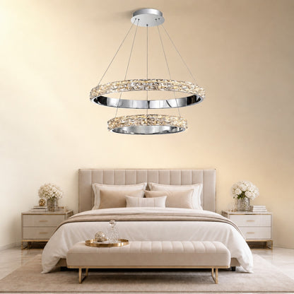 Aririn Crystal Halo Chandelier 32"D