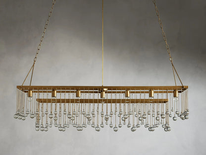 Aubrey Crystal Ball Rectangular Chandelier 47'' 60''