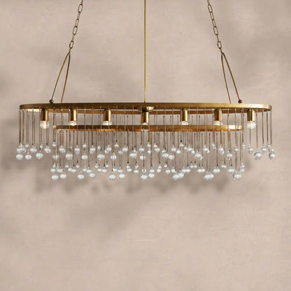 Aubrey Oval Crystal Ball 7 Light Chandelier