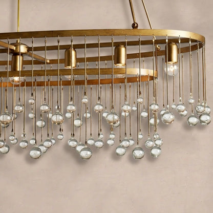 Aubrey Oval Crystal Ball 7 Light Chandelier