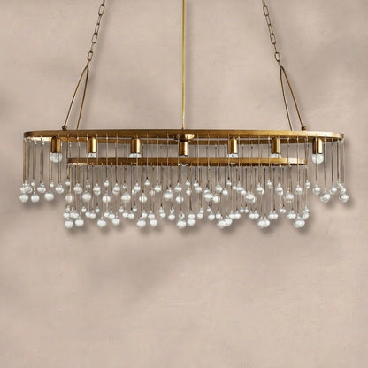 Aubrey Oval Crystal Ball 7 Light Chandelier