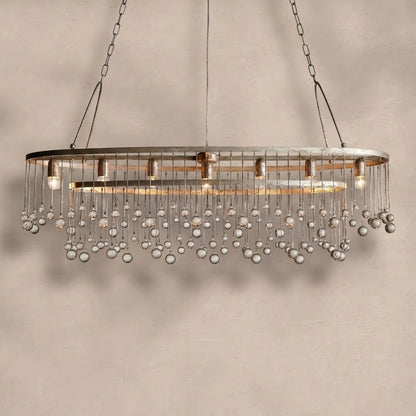 Aubrey Oval Crystal Ball 7 Light Chandelier