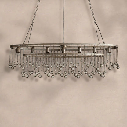 Aubrey Oval Crystal Ball 7 Light Chandelier