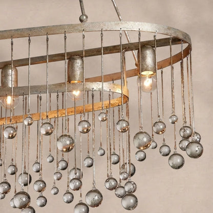 Aubrey Oval Crystal Ball 7 Light Chandelier