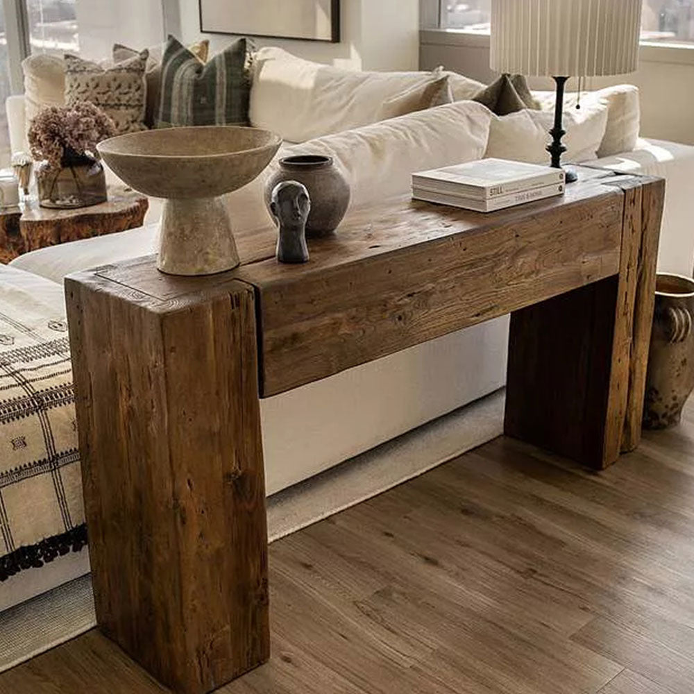 Happyarcadian Reclaimed Teak Wood Console Table