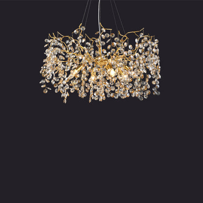 Modern Crystal Branch Chandelier for Foyer Entryway 1.5"D