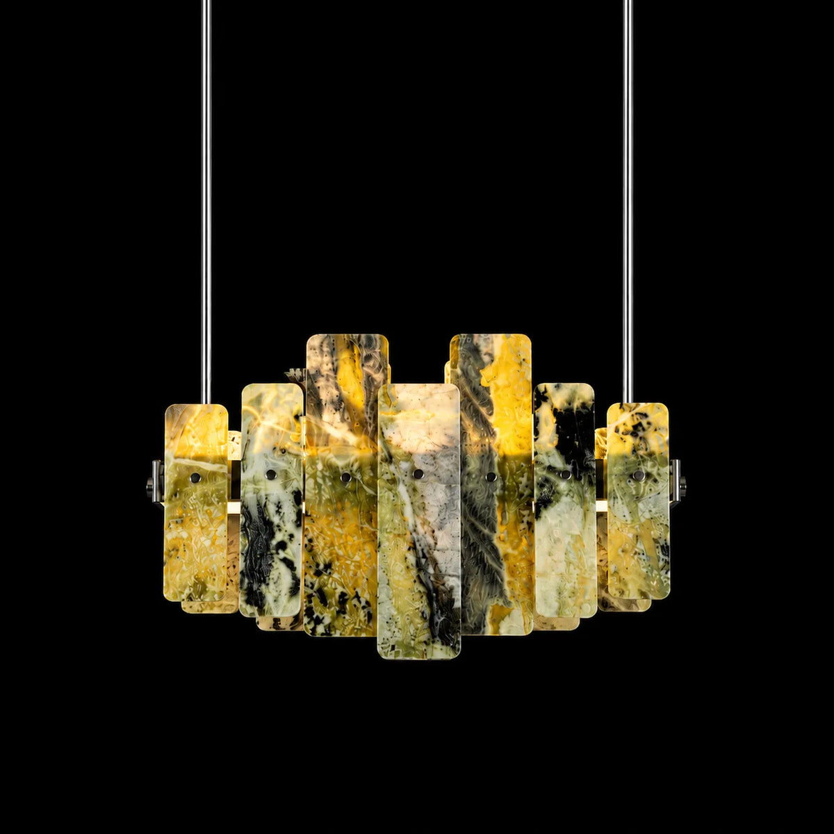 Modern Layered Luxury Stone LED Chandelier