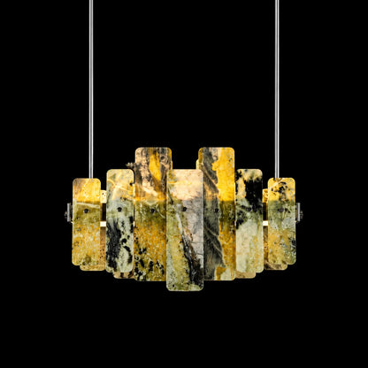 Modern Layered Luxury Stone LED Chandelier