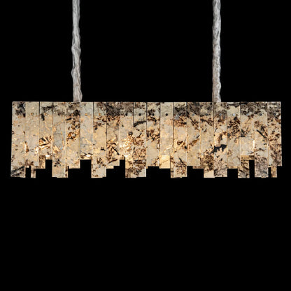 Modern Snowcrest White Luxury stone Linear Chandelier