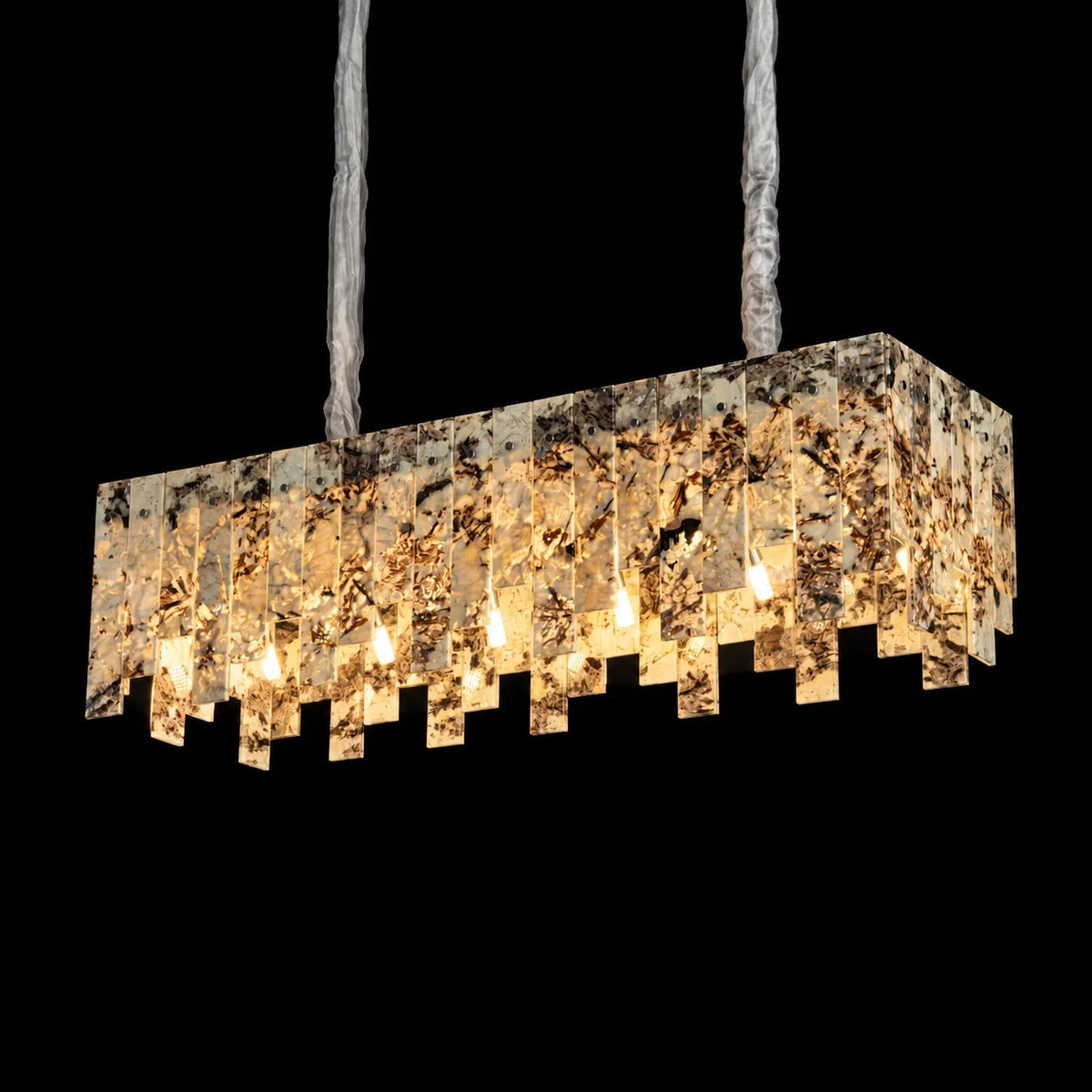 Modern Snowcrest White Luxury stone Linear Chandelier