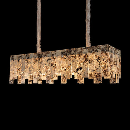 Modern Snowcrest White Luxury stone Linear Chandelier