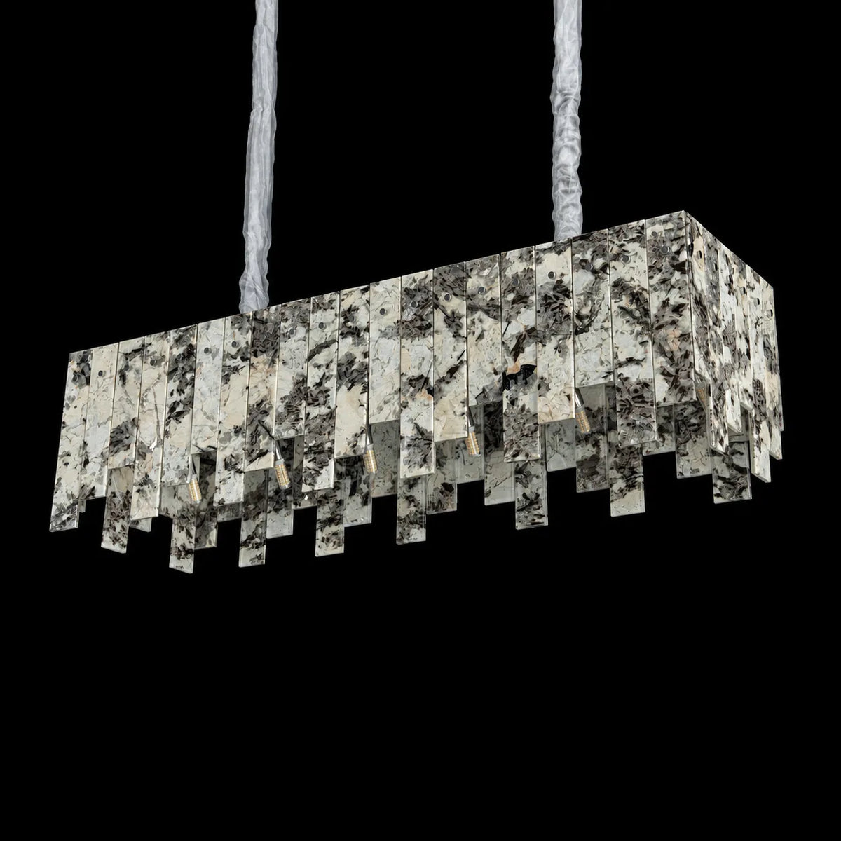 Modern Snowcrest White Luxury stone Linear Chandelier