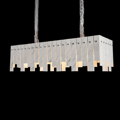 Modern Yugoslav White Luxury Stone Linear Chandelier