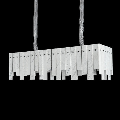 Modern Yugoslav White Luxury Stone Linear Chandelier