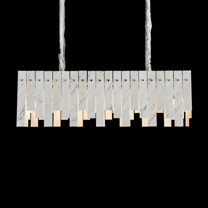 Modern Yugoslav White Luxury Stone Linear Chandelier