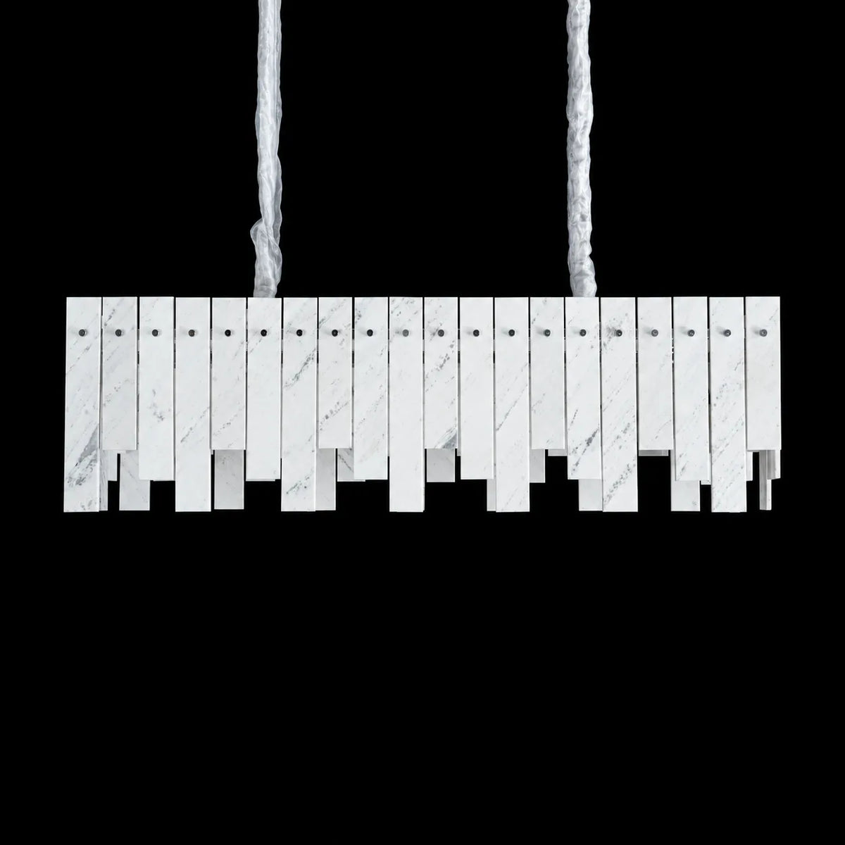 Modern Yugoslav White Luxury Stone Linear Chandelier