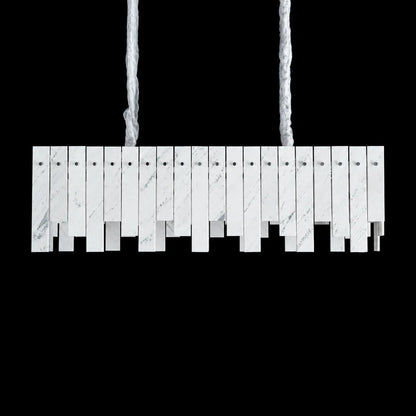 Modern Yugoslav White Luxury Stone Linear Chandelier
