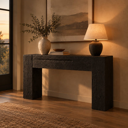 Happyarcadian Reclaimed Teak Wood Console Table