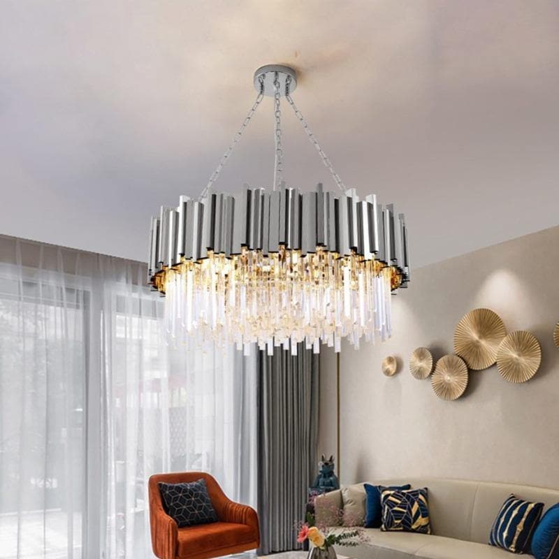 Vedir Modern Chrome Round Crystal Chandelier
