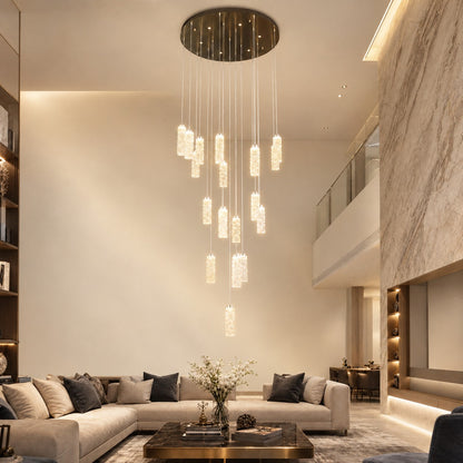 Bamboo Zen Modern Multi-Tier Cluster Chandelier