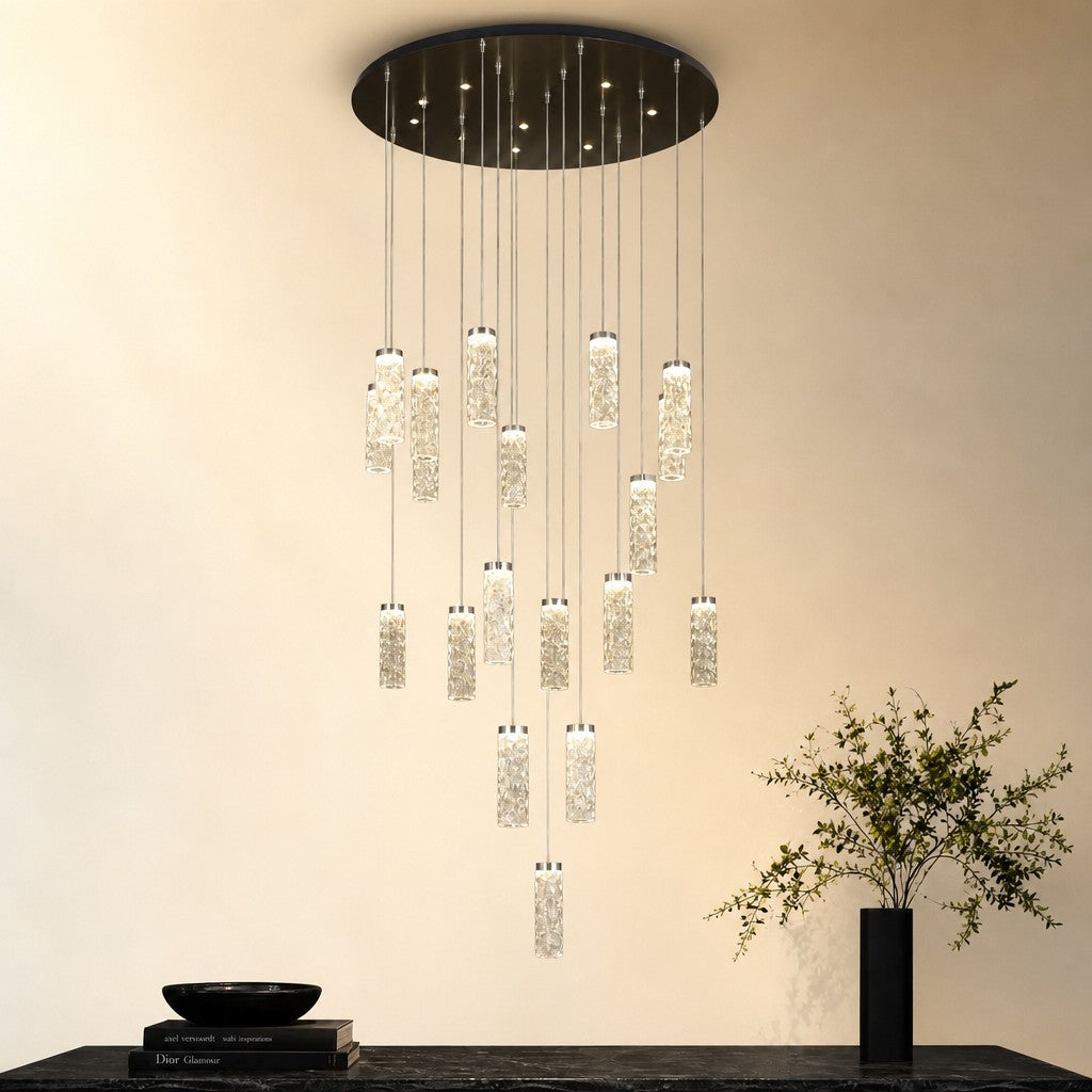 Bamboo Zen Modern Multi-Tier Cluster Chandelier