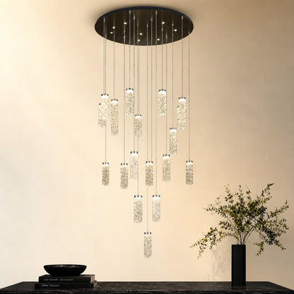 Bamboo Zen Modern Multi-Tier Cluster Chandelier