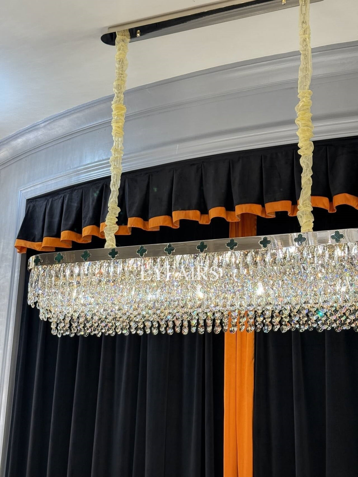 Elegant Clover Malachite Crystal Chandelier Series