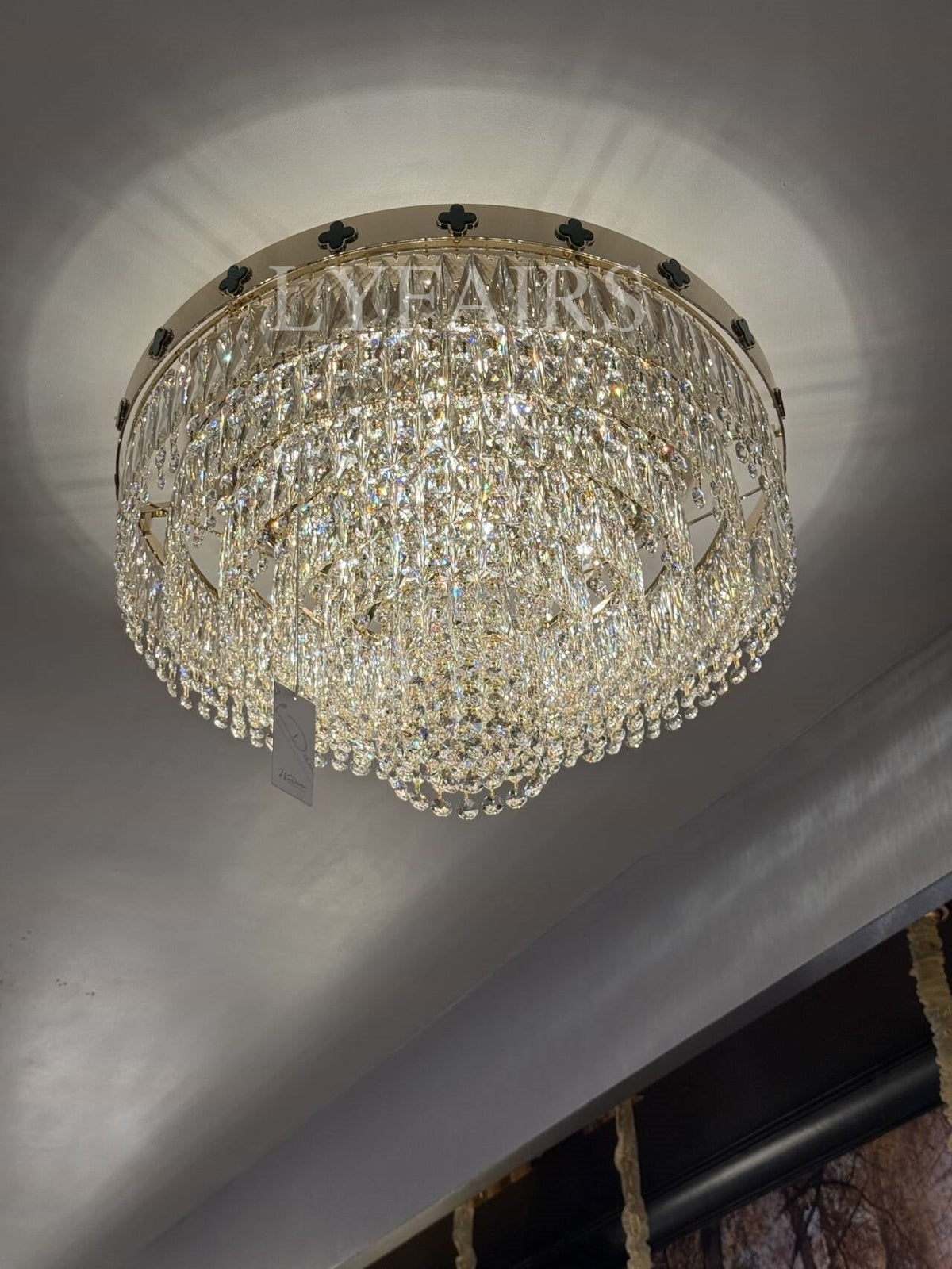 Elegant Clover Malachite Crystal Chandelier Series