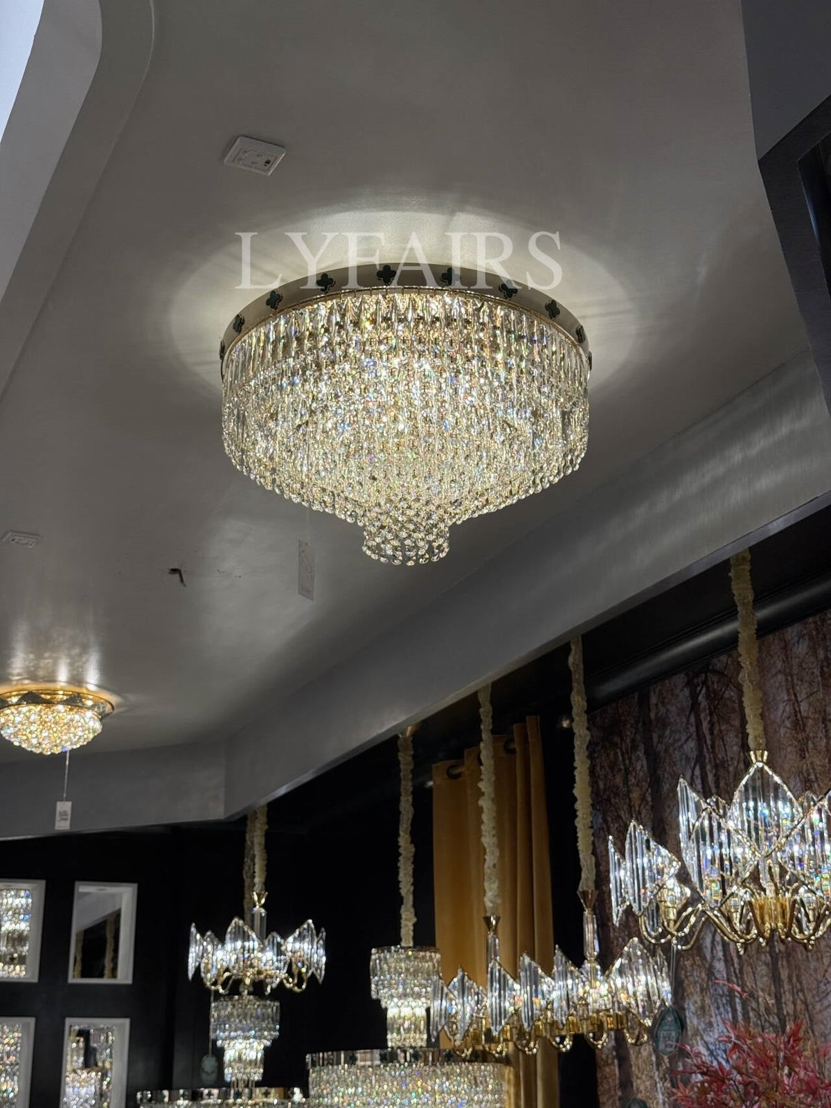 Elegant Clover Malachite Crystal Chandelier Series