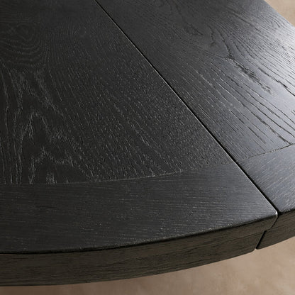 Round Oak Extension Dining Table with Leaves