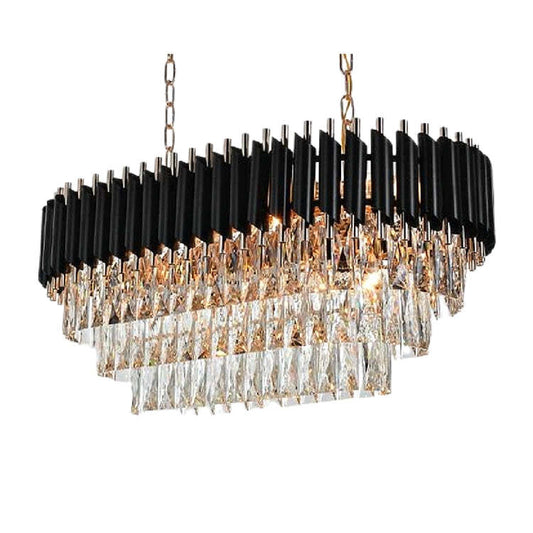 Denise Bobon Oval Crystal Chandelier