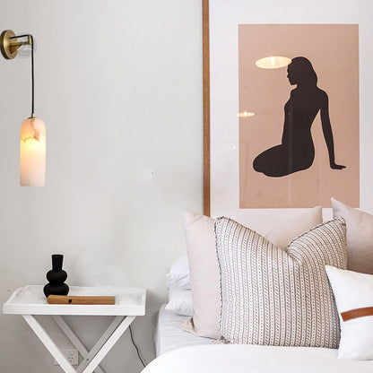 Modern Alabaster Wall Sconce, Wall Lamp For Living Room,Bedroom