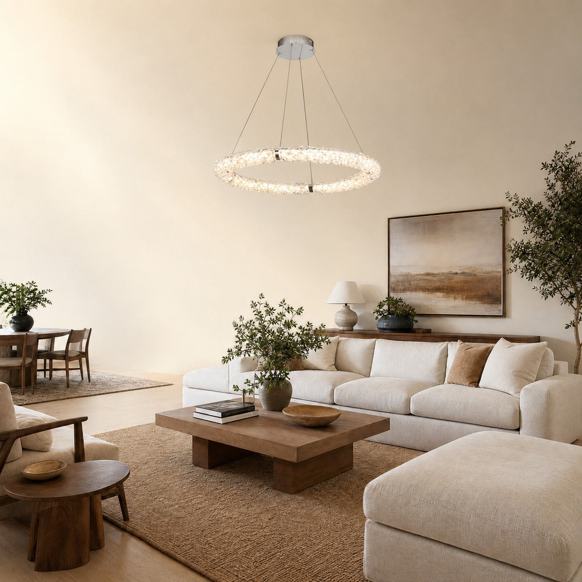 Belor Glamorous Modern Glass Chandelier