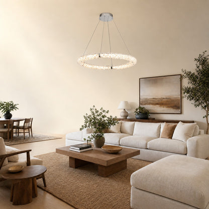 Belor Glamorous Modern Glass Chandelier