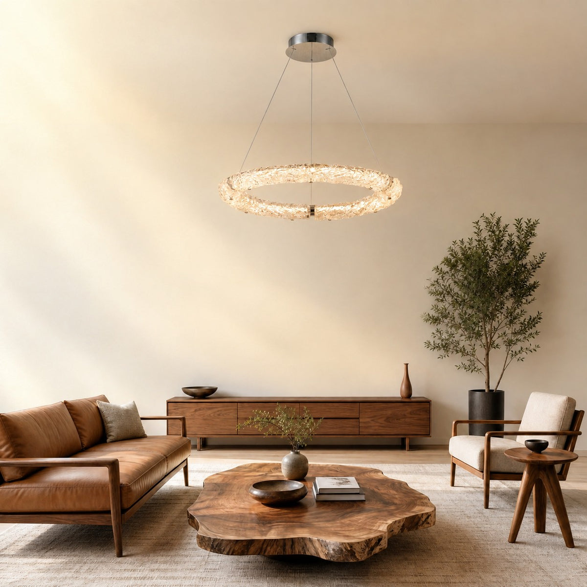 Belor Glamorous Modern Glass Chandelier