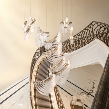 Bird Feather Wings LED Chandelier