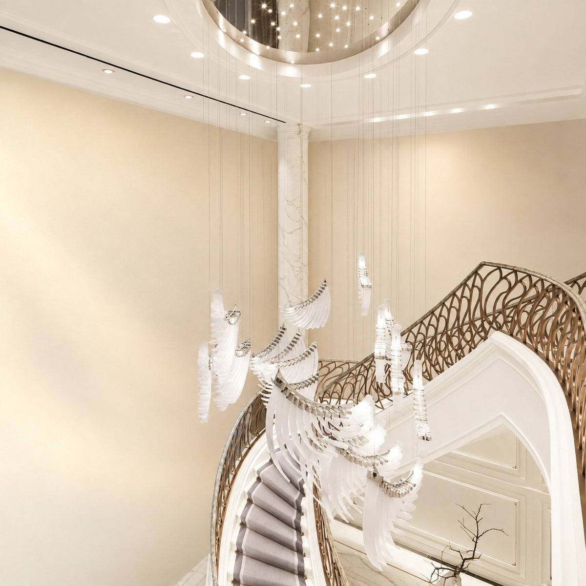 Bird Feather Wings LED Chandelier