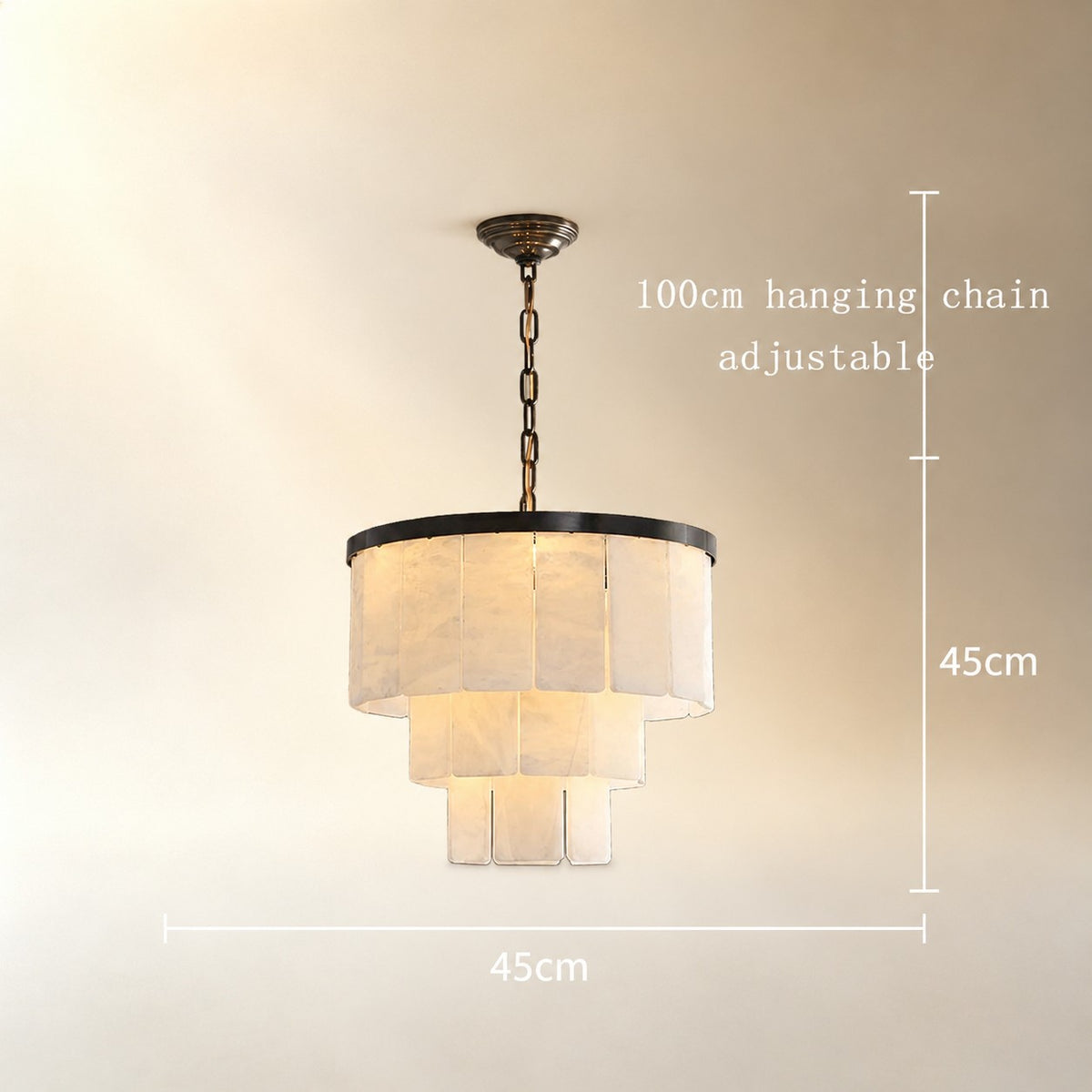 Black Copper Alabaster Chandelier