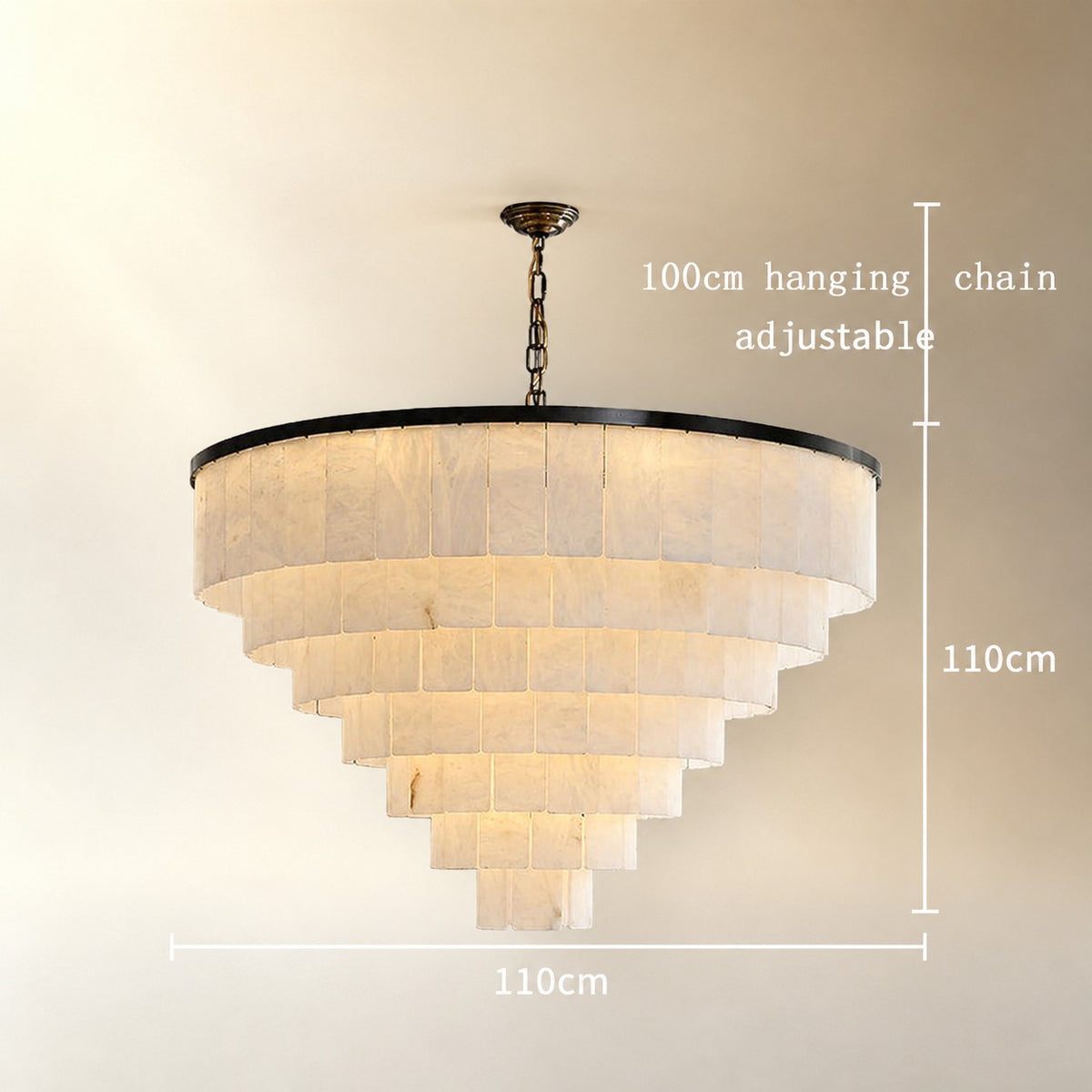 Black Copper Alabaster Chandelier