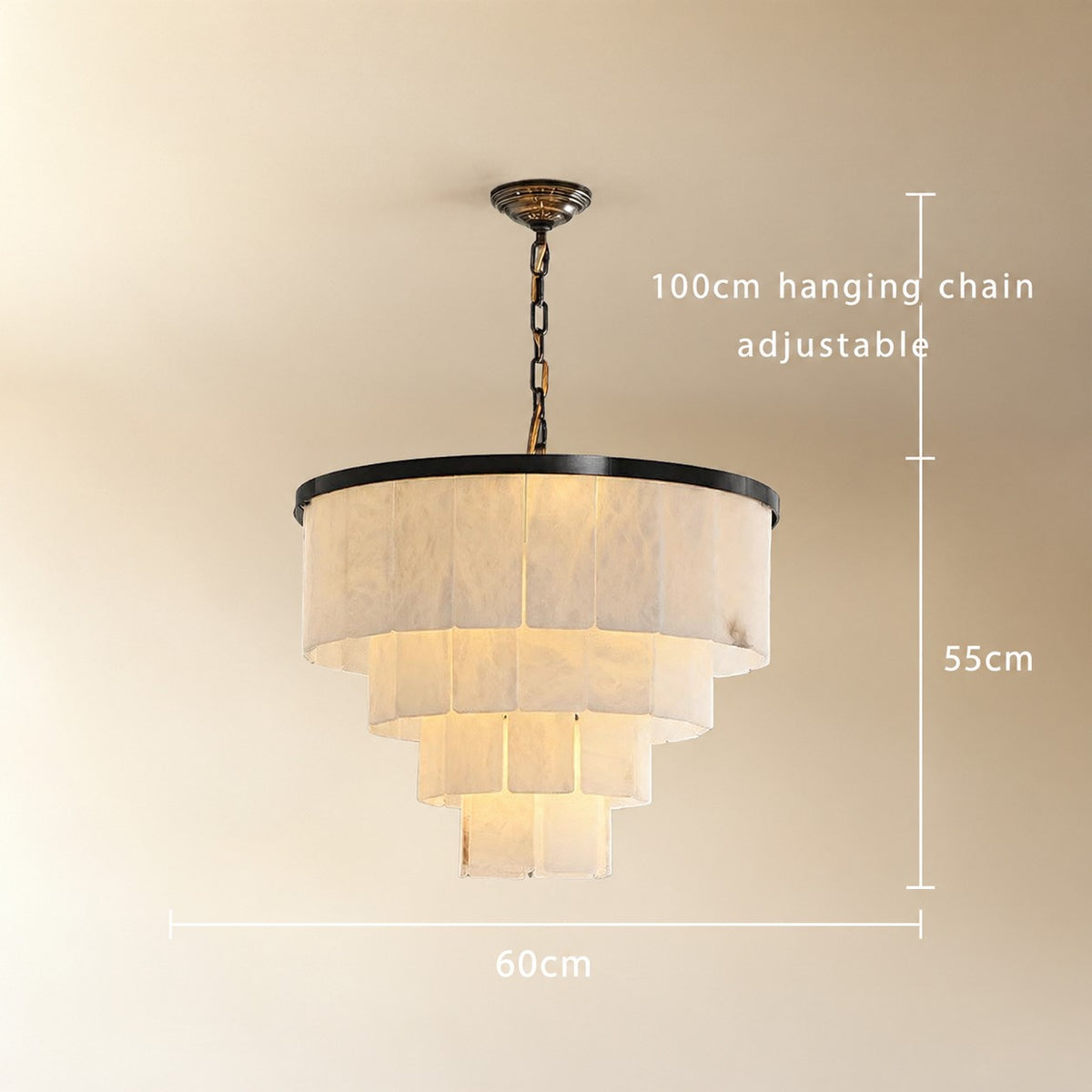 Black Copper Alabaster Chandelier